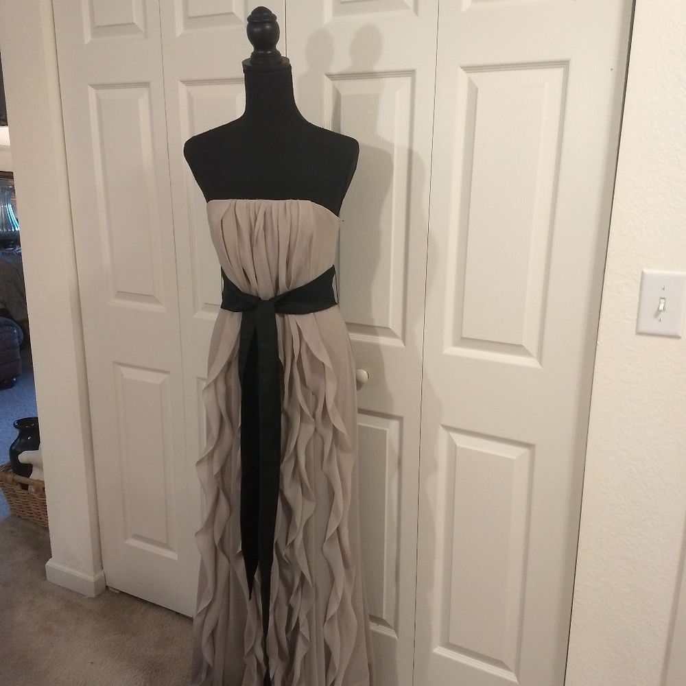 Vera Wang Chiffon Strapless Gown